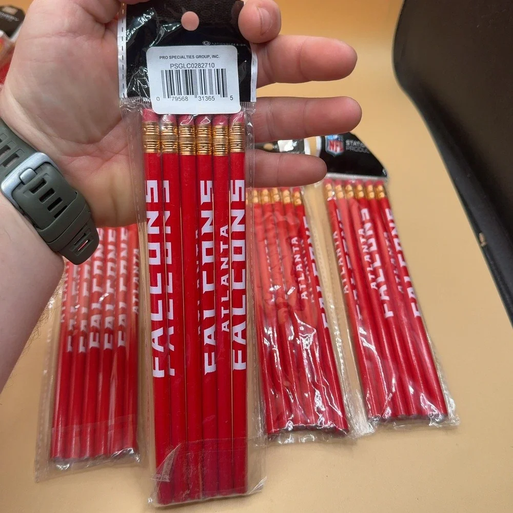 NFL Stationery Products Atlanta Falcons Pencils Red 4-Pack Lot 6 Count Each